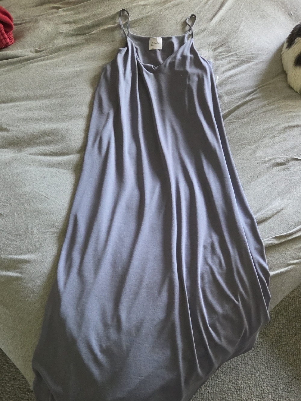 Olivia Rae Slate Gray Maxi Slip Skirt